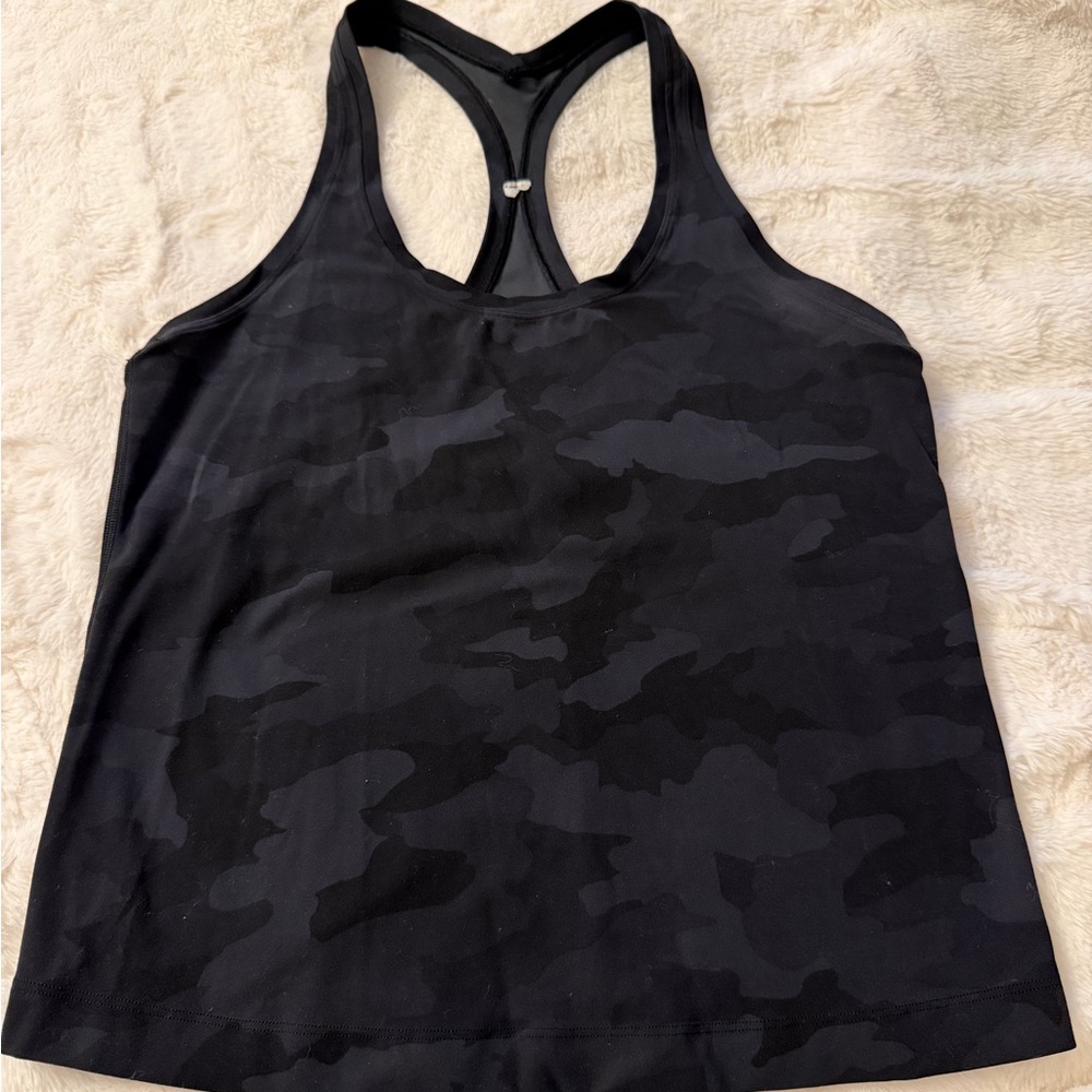 Lululemon Women’s Black Camouflage Racerback Tank Top Size 10